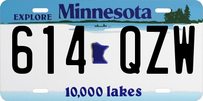 MN license plate 614QZW
