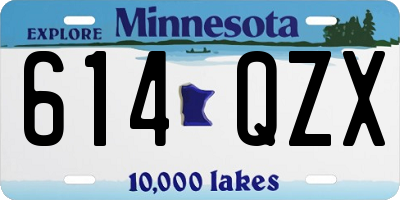 MN license plate 614QZX