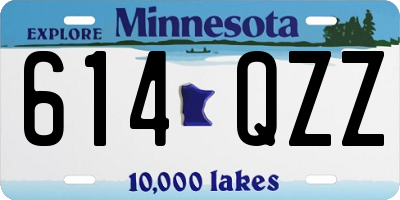 MN license plate 614QZZ