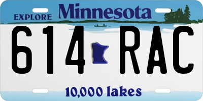 MN license plate 614RAC