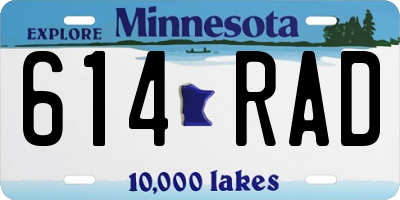 MN license plate 614RAD