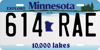 MN license plate 614RAE
