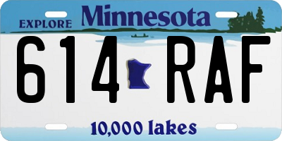 MN license plate 614RAF