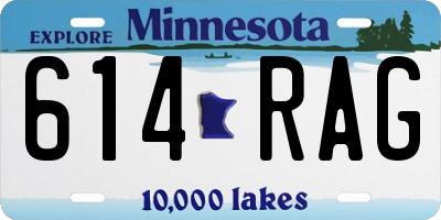 MN license plate 614RAG