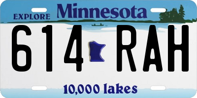 MN license plate 614RAH