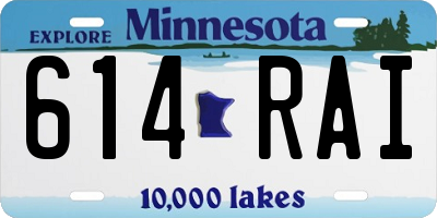 MN license plate 614RAI
