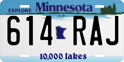 MN license plate 614RAJ