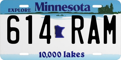 MN license plate 614RAM
