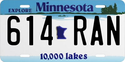 MN license plate 614RAN