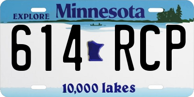 MN license plate 614RCP