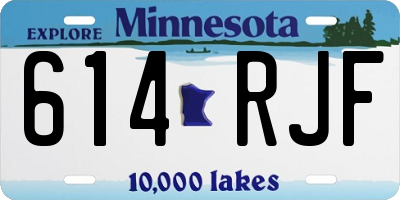 MN license plate 614RJF