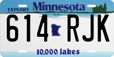 MN license plate 614RJK