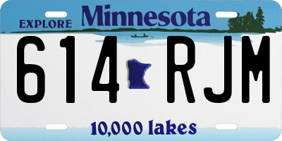 MN license plate 614RJM