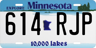 MN license plate 614RJP
