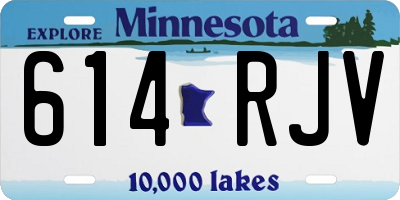 MN license plate 614RJV