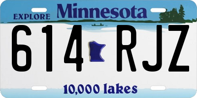 MN license plate 614RJZ