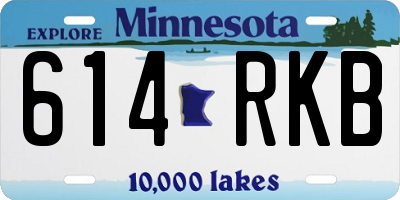 MN license plate 614RKB
