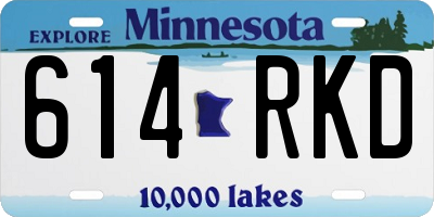 MN license plate 614RKD