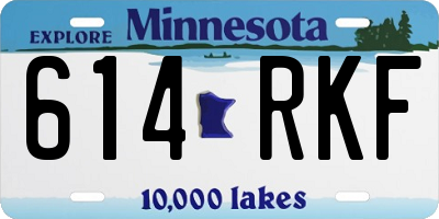 MN license plate 614RKF