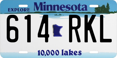 MN license plate 614RKL