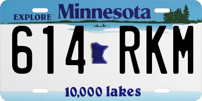 MN license plate 614RKM