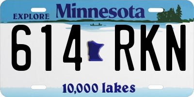 MN license plate 614RKN