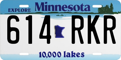 MN license plate 614RKR