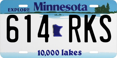 MN license plate 614RKS