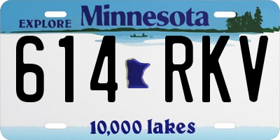 MN license plate 614RKV