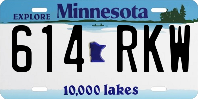 MN license plate 614RKW