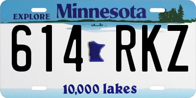 MN license plate 614RKZ