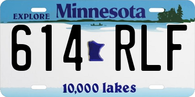 MN license plate 614RLF