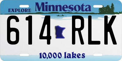 MN license plate 614RLK