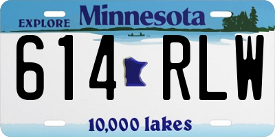 MN license plate 614RLW