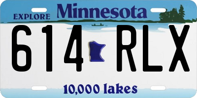 MN license plate 614RLX
