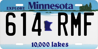 MN license plate 614RMF