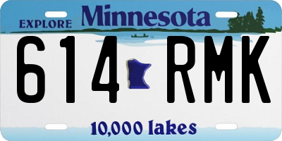MN license plate 614RMK