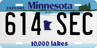 MN license plate 614SEC