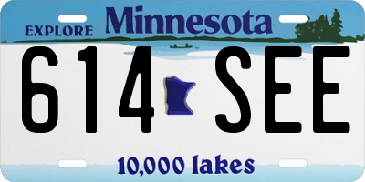 MN license plate 614SEE