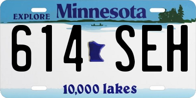 MN license plate 614SEH