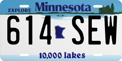 MN license plate 614SEW