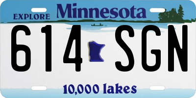 MN license plate 614SGN