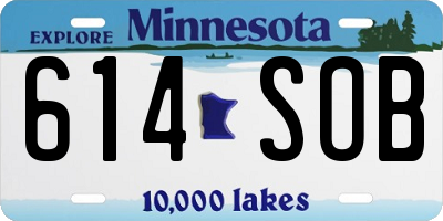 MN license plate 614SOB