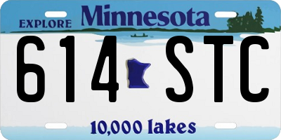 MN license plate 614STC