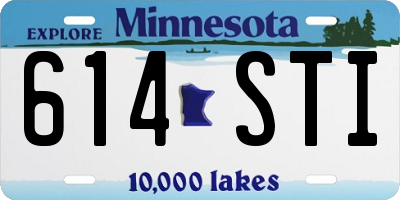MN license plate 614STI