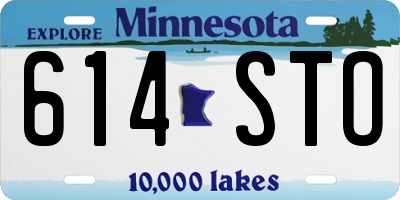 MN license plate 614STO