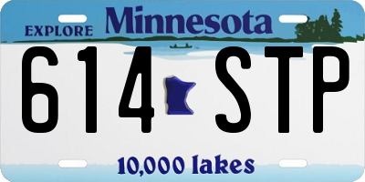 MN license plate 614STP