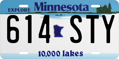 MN license plate 614STY
