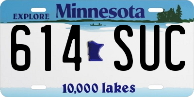 MN license plate 614SUC