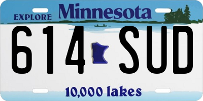 MN license plate 614SUD